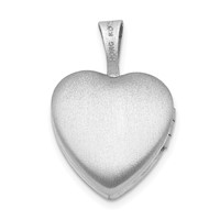 Sterling Silver Rhodium-plated Polished Diamond Star 12mm Heart Locket view 3