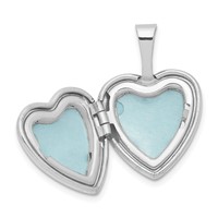 Sterling Silver Rhodium-plated Polished Diamond Star 12mm Heart Locket view 5