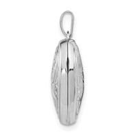 Sterling Silver Rhodium-plated Scrolled Design Reversible Same on Back Heart Locket view 2
