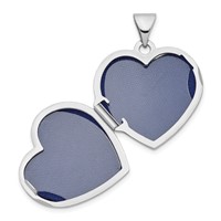 Sterling Silver Rhodium-plated Scrolled Design Reversible Same on Back Heart Locket view 5