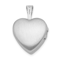 Sterling Silver Rhodium-plated Butterflies 12mm Heart Locket view 3