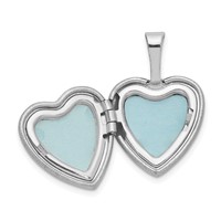 Sterling Silver Rhodium-plated Butterflies 12mm Heart Locket view 5