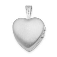 Sterling Silver Rhodium-plated Polished Diamond Star 12mm Heart Locket view 3