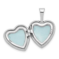 Sterling Silver Rhodium-plated Polished Diamond Star 12mm Heart Locket view 5