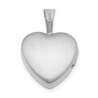 Sterling Silver Rhodium-plated Polished 12mm Heart Locket view 3