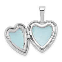 Sterling Silver Rhodium-plated Polished 12mm Heart Locket view 5