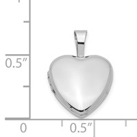Sterling Silver Rhodium-plated Polished 12mm Heart Locket view 4