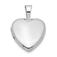 Sterling Silver Rhodium-plated Polished 12mm Heart Locket view 1