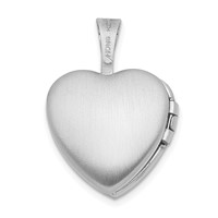 Sterling Silver Rhodium-plated Floral Heart Wings 12mm Heart Locket view 3