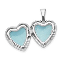 Sterling Silver Rhodium-plated Floral Heart Wings 12mm Heart Locket view 5