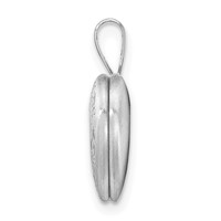 Sterling Silver Rhodium-plated Flower Border 12mm Heart Locket view 2