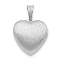 Sterling Silver Rhodium-plated Flower Border 12mm Heart Locket view 3