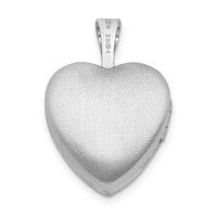 Sterling Silver Rhodium-plated Pink and Green Enameled Butterfly with Flowers 12mm Heart Locket view 3