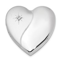 Sterling Silver Rhodium-plated Satin and Polished Diamond Star 4-Photo 24mm Family Heart Locket view 1