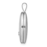 Sterling Silver Rhodium-plated Satin and Polished Diamond Star 19mm Oval Locket view 2