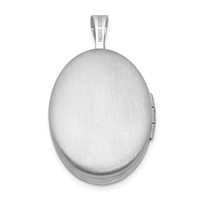 Sterling Silver Rhodium-plated Satin and Polished Diamond Star 19mm Oval Locket view 3
