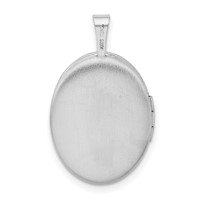 Sterling Silver Rhodium-plated Polished Front Satin Back Swirl Design 19mm Oval Locket view 3