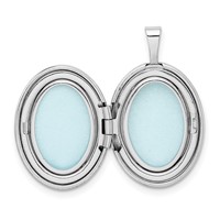 Sterling Silver Rhodium-plated Polished Front Satin Back Swirl Design 19mm Oval Locket view 5