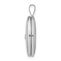 Sterling Silver Rhodium-plated Polished Diamond Star 19mm Oval Locket view 2