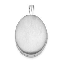 Sterling Silver Rhodium-plated Polished Diamond Star 19mm Oval Locket view 3