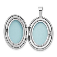 Sterling Silver Rhodium-plated Polished Diamond Star 19mm Oval Locket view 5