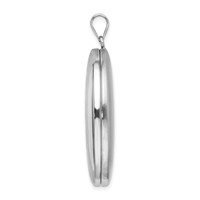 Sterling Silver Rhodium-plated Satin Diamond-cut Butterflies 34mm Oval Locket view 2
