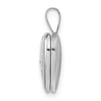 Sterling Silver Rhodium-plated & Diamond Sister Heart 12mm Heart Locket view 2