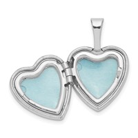Sterling Silver Rhodium-plated & Diamond Sister Heart 12mm Heart Locket view 5
