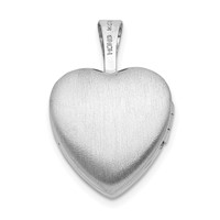 Sterling Silver Rhodium-plated Diamond Star Daughter 12mm Heart Locket view 3