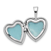 Sterling Silver Rhodium-plated Diamond Star Daughter 12mm Heart Locket view 5