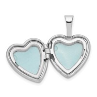 Sterling Silver Rhodium & Gold-plated & Diamond Angel 12mm Heart Locket view 5