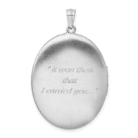 Sterling Silver Rhodium-plated Diamond Footprints Reversible IT Was Then That I Carried You. 34mm Oval Locket view 3