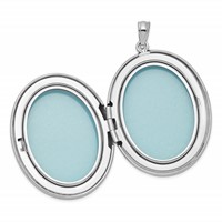 Sterling Silver Rhodium-plated Diamond Footprints Reversible IT Was Then That I Carried You. 34mm Oval Locket view 4