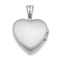 Sterling Silver Rhodium-plated Cross with Enamel Flowers 12mm Heart Locket view 3