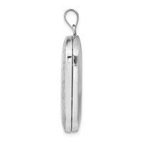 Sterling Silver Rhodium-plated Polished Front Satin Back Celtic Border 30x 19mm Rectangle Locket view 2