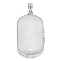 Sterling Silver Rhodium-plated Polished Front Satin Back Celtic Border 30x 19mm Rectangle Locket view 3