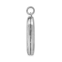 Sterling Silver Rhodium-plated Polished Front Satin Back Greek Key Border 30x 19mm Rectangle Locket view 2