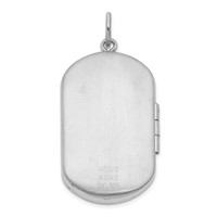 Sterling Silver Rhodium-plated Polished Front Satin Back Greek Key Border 30x 19mm Rectangle Locket view 3
