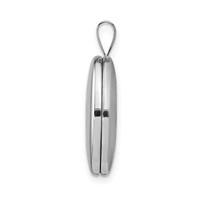 Sterling Silver Rhodium-plated Polished Front Satin Back 20mm Oval Locket view 2