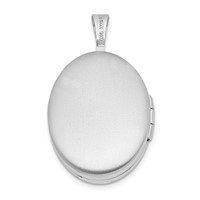 Sterling Silver Rhodium-plated Polished Front Satin Back 20mm Oval Locket view 3