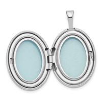 Sterling Silver Rhodium-plated Polished Front Satin Back 20mm Oval Locket view 5