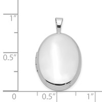 Sterling Silver Rhodium-plated Polished Front Satin Back 20mm Oval Locket view 4