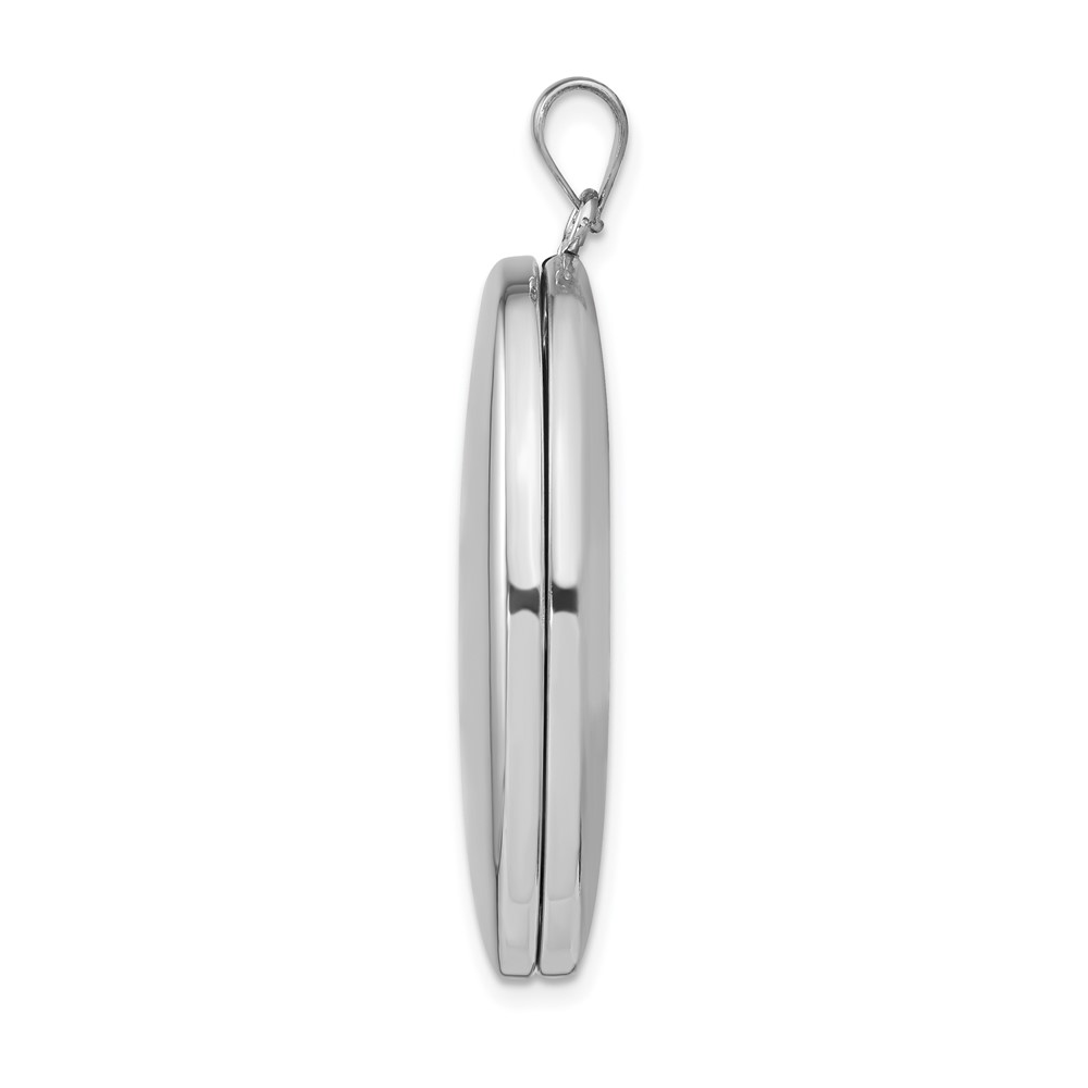 Sterling Silver Rhodium-plated Polished 34mm Oval Locket (QLS578)