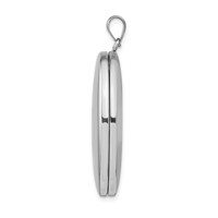 Sterling Silver Rhodium-plated Polished Front Satin Back 34mm Oval Locket view 2