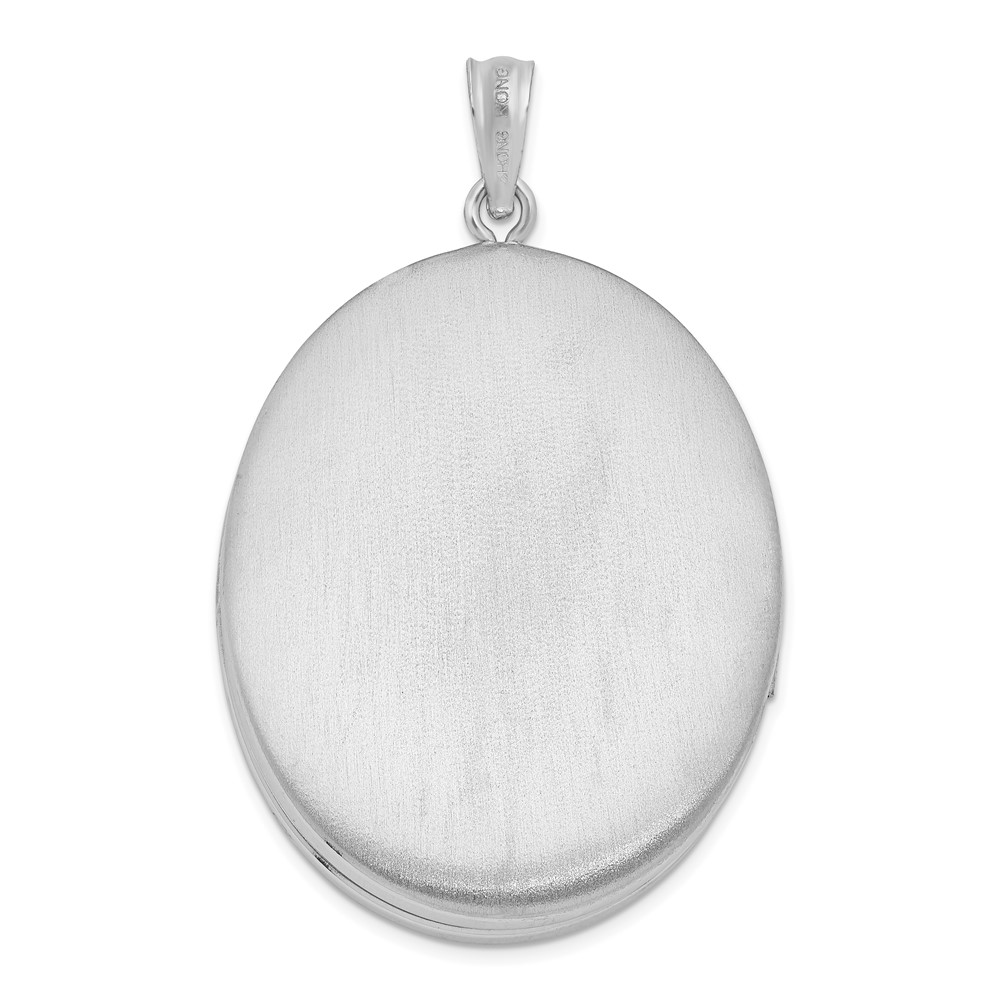 Sterling Silver Rhodium-plated Polished 34mm Oval Locket (QLS578)