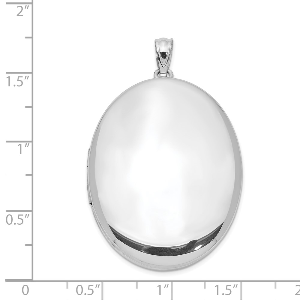 Sterling Silver Rhodium-plated Polished 34mm Oval Locket (QLS578)