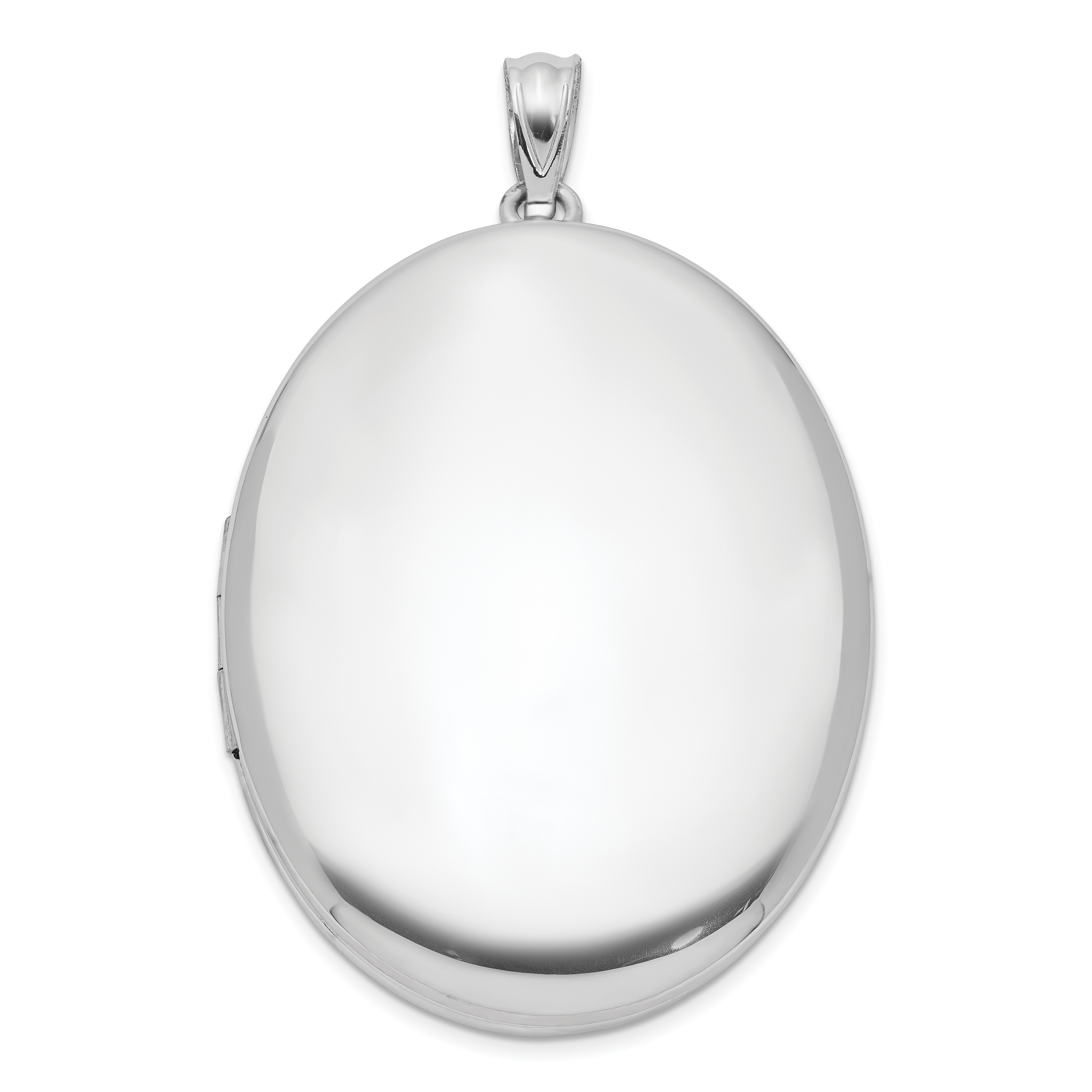 Sterling Silver Rhodium-plated Polished 34mm Oval Locket (QLS578)