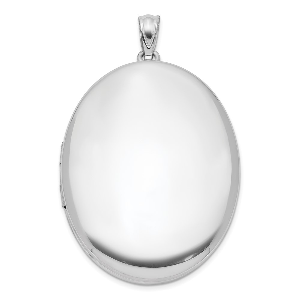 Sterling Silver Rhodium-plated Polished 34mm Oval Locket (QLS578)