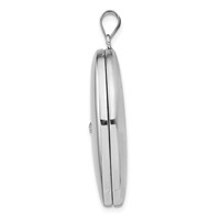 Sterling Silver Rhodium-plated Polished Diamond Star 34mm Oval Locket view 2