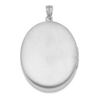 Sterling Silver Rhodium-plated Polished Diamond Star 34mm Oval Locket view 3